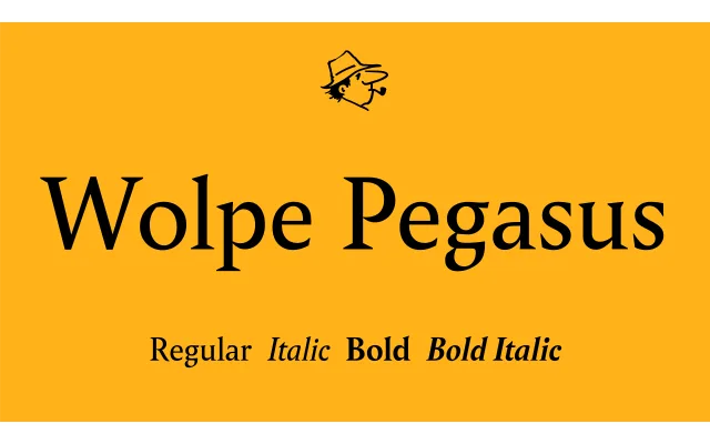 Wolpe Pegasus specimen from Omega Type Foundry