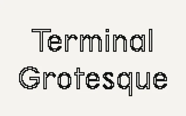 Terminal Grotesque specimen from Open Foundry