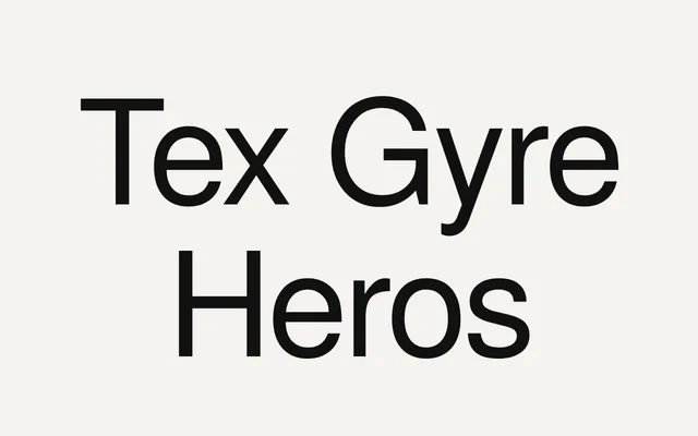 Tex Gyre Heros specimen from Open Foundry
