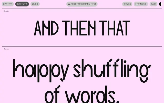 OPS Restructional Text specimen from OPS Type
