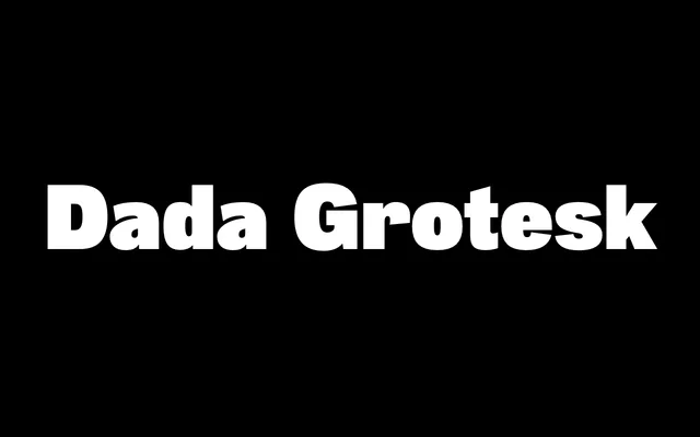 Dada Grotesk specimen from Optimo