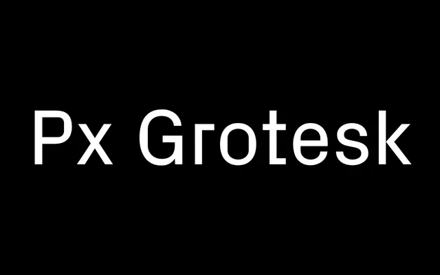 Px Grotesk specimen from Optimo
