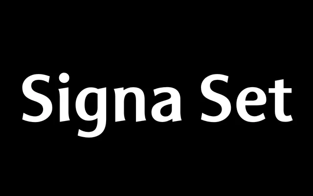 Signa Set specimen from Optimo