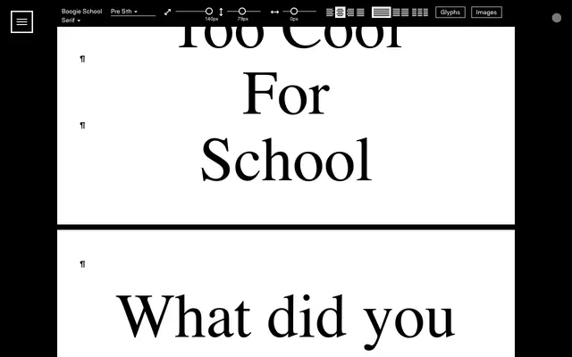Boogie School Serif specimen from Or Type