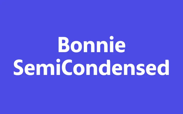 Bonnie SemiCondensed specimen from Original Type