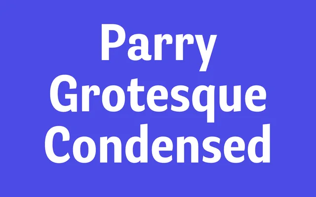 Parry Grotesque Condensed specimen from Original Type