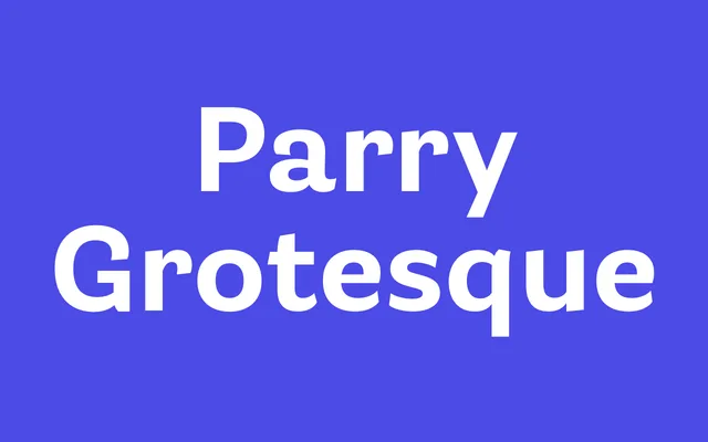 Parry Grotesque specimen from Original Type