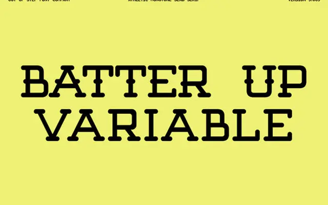 Batter Up specimen from Out of Step Font Company