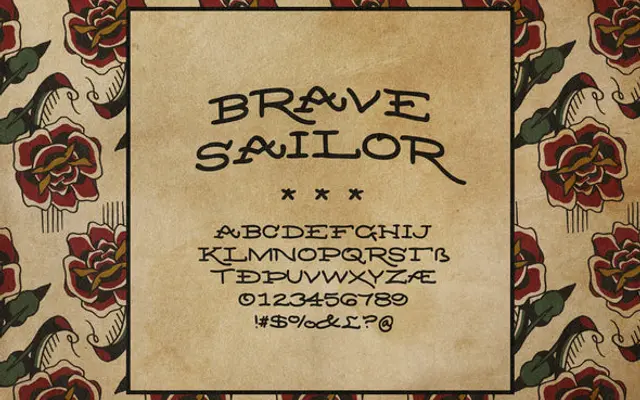 Brave Sailor specimen from Out of Step Font Company