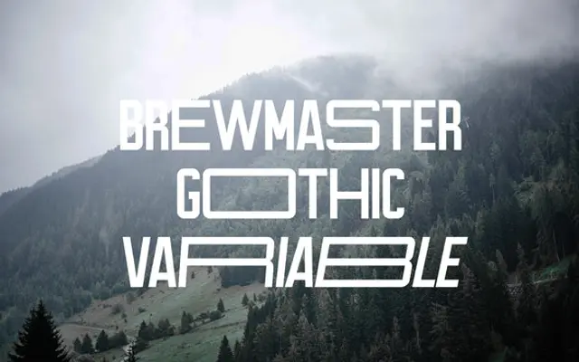 Brewmaster Gothic specimen from Out of Step Font Company