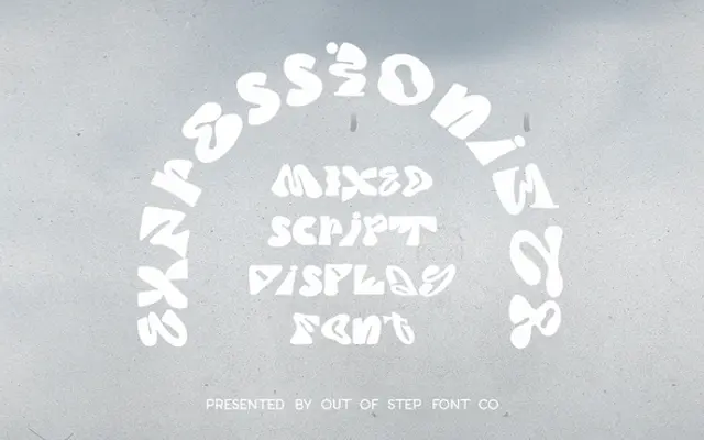 Expressionista Regular specimen from Out of Step Font Company