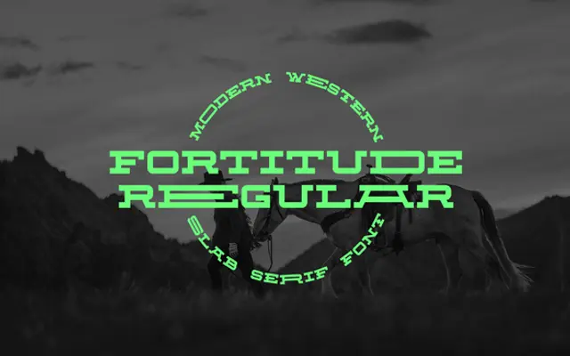 Fortitude Regular specimen from Out of Step Font Company