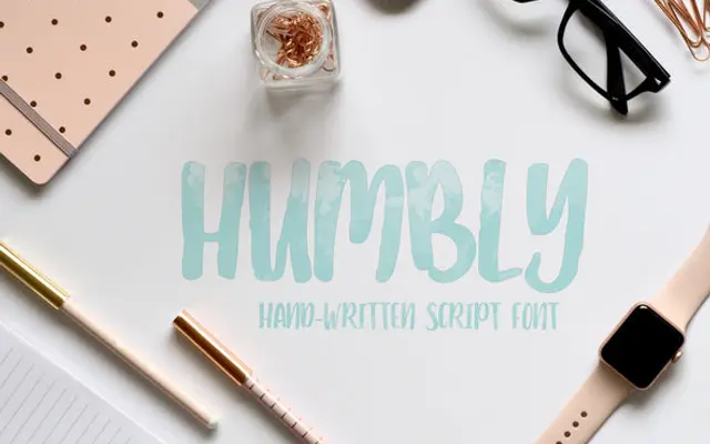 Humbley Script specimen from Out of Step Font Company