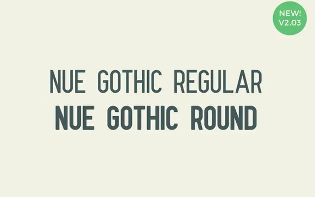 Nue Gothic Regular specimen from Out of Step Font Company