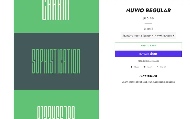Nuvio Regular specimen from Out of Step Font Company