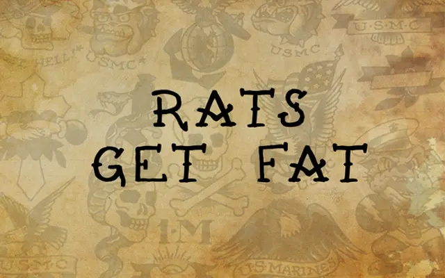 Rats Get Fat specimen from Out of Step Font Company