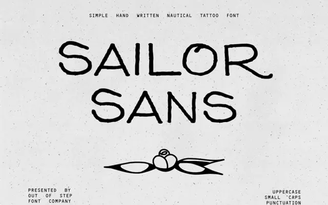 Sailor Sans specimen from Out of Step Font Company