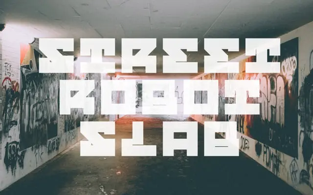 Street Robot Slab specimen from Out of Step Font Company