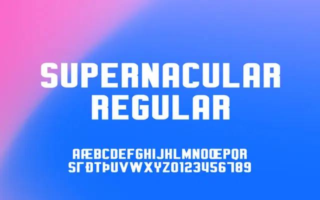 Supernacular specimen from Out of Step Font Company