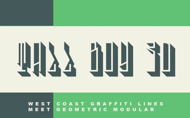 Tall Boy 3D specimen from Out of Step Font Company