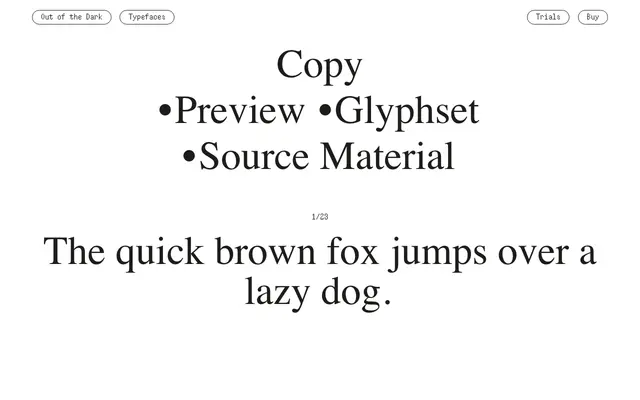 Copy specimen from Out of the Dark