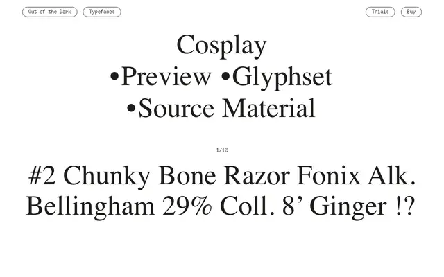 Cosplay specimen from Out of the Dark