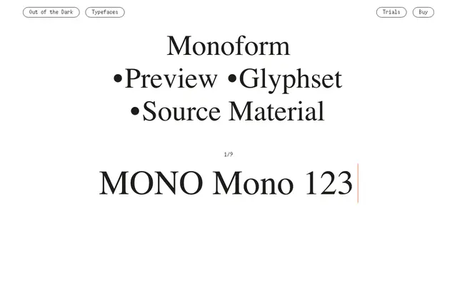 Monoform specimen from Out of the Dark