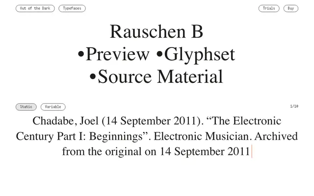 Rauschen B specimen from Out of the Dark