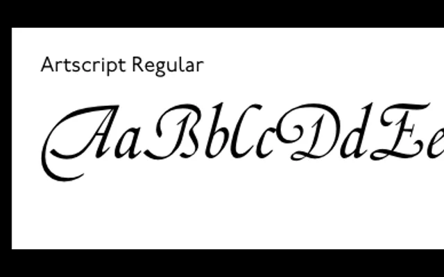 Artscript specimen from P22 Type Foundry