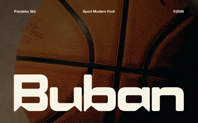 Buban – Sport Modern Font specimen from Pandeka Studio