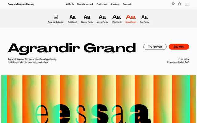 Agrandir Grand specimen from Pangram Pangram Foundry