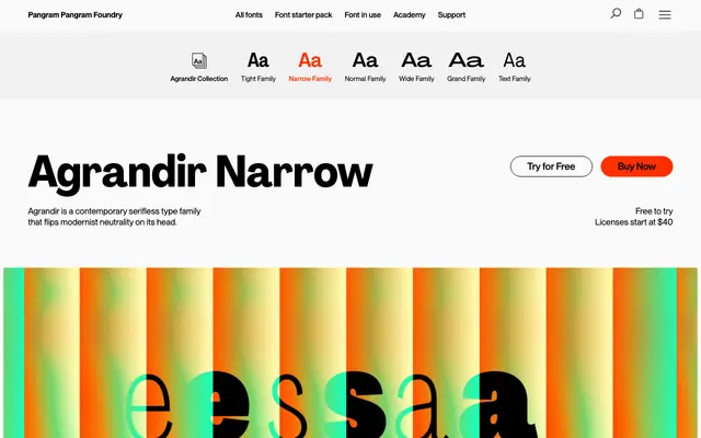 Agrandir Narrow specimen from Pangram Pangram Foundry