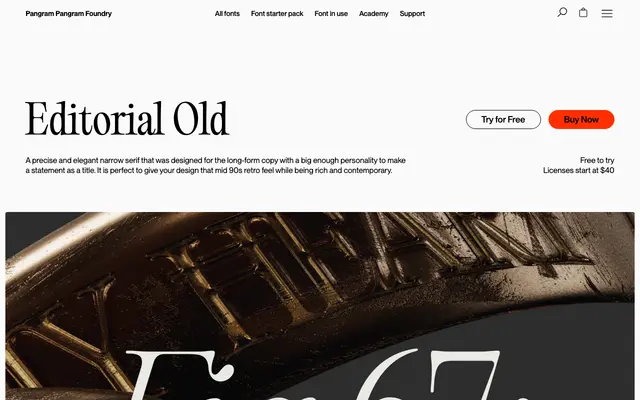 Editorial Old specimen from Pangram Pangram Foundry