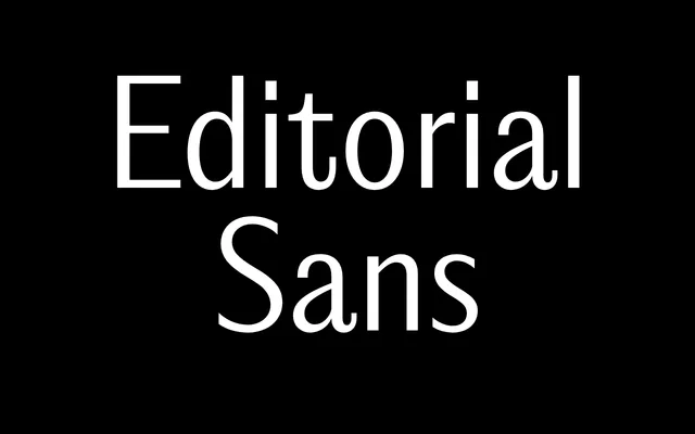Editorial Sans specimen from Pangram Pangram Foundry