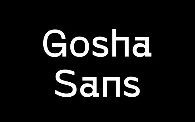 Gosha Sans specimen from Pangram Pangram Foundry