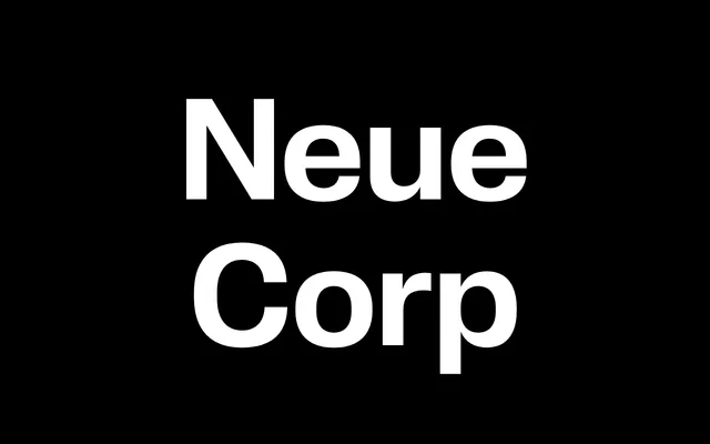 Neue Corp specimen from Pangram Pangram Foundry