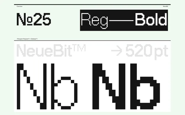 NeueBit specimen from Pangram Pangram Foundry