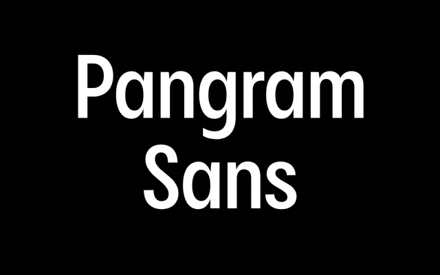 Pangram Sans specimen from Pangram Pangram Foundry