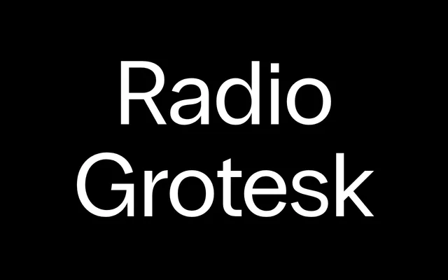 Radio Grotesk specimen from Pangram Pangram Foundry