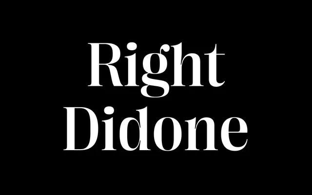 Right Didone specimen from Pangram Pangram Foundry
