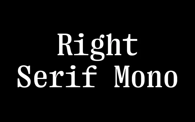 Right Serif Mono specimen from Pangram Pangram Foundry