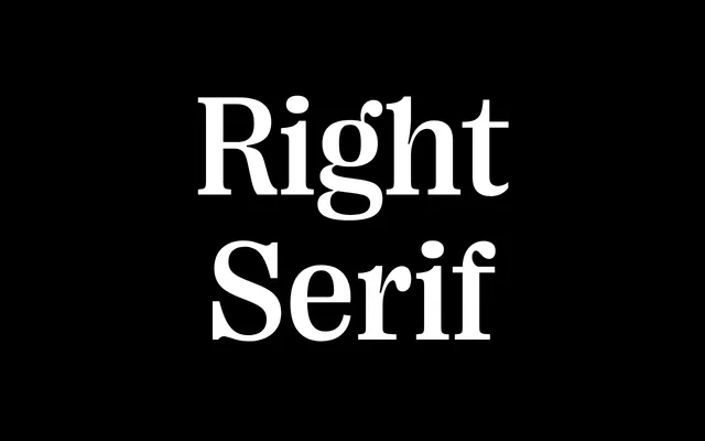 Right Serif specimen from Pangram Pangram Foundry