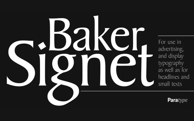 Baker Signet specimen from ParaType