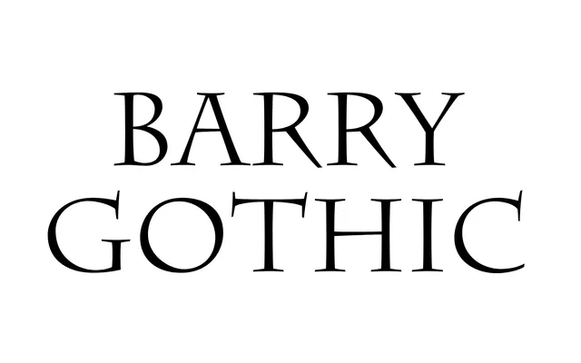 Barry Gothic specimen from ParaType