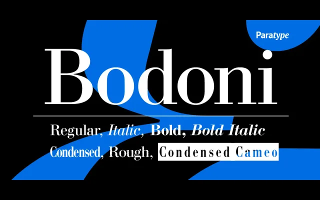 Bodoni specimen from ParaType