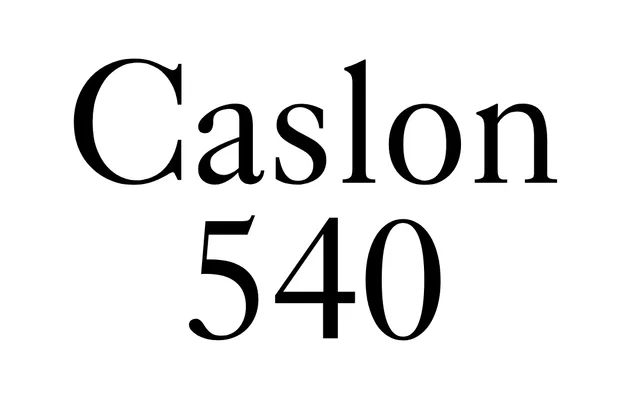 Caslon 540 specimen from ParaType