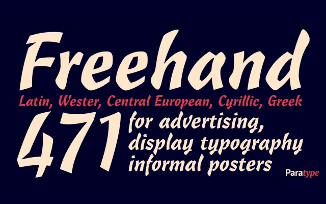 Freehand 471 specimen from ParaType
