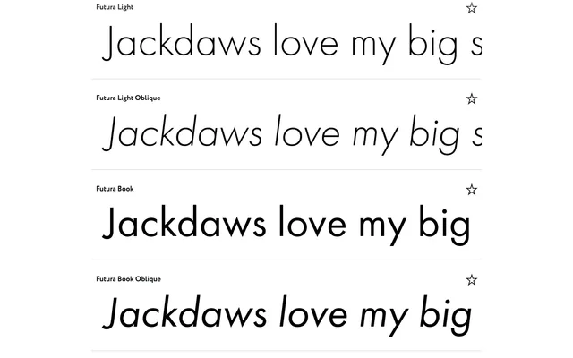 Futura specimen from ParaType