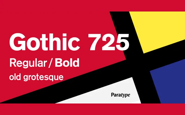 Gothic 725 specimen from ParaType