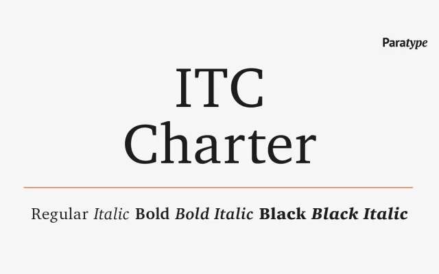 ITC Charter specimen from ParaType